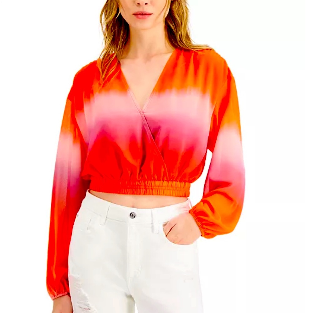 Guess Marina Faux-Wrap Crop Top Brand New